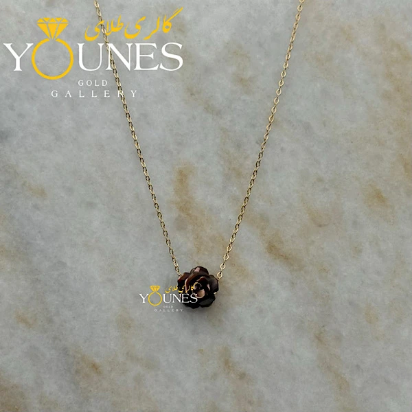 گردنبند طلا سنگ سوارسکی گل رز